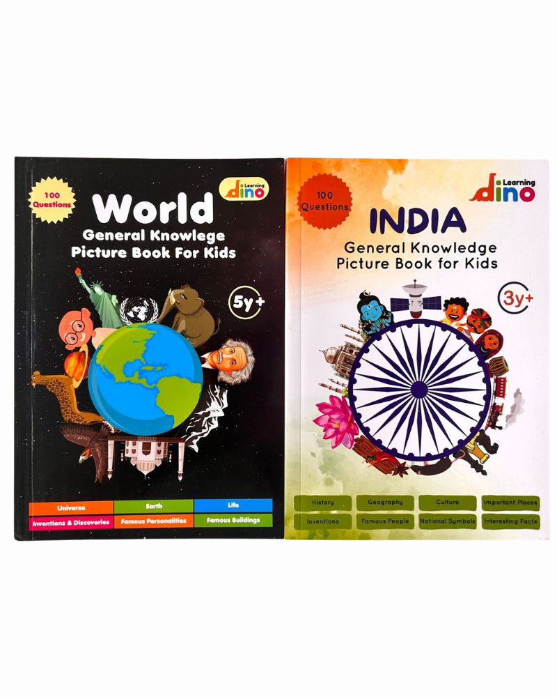 Learning Dino – World and India General Knowledge Picture Book Combo For Kids (0)