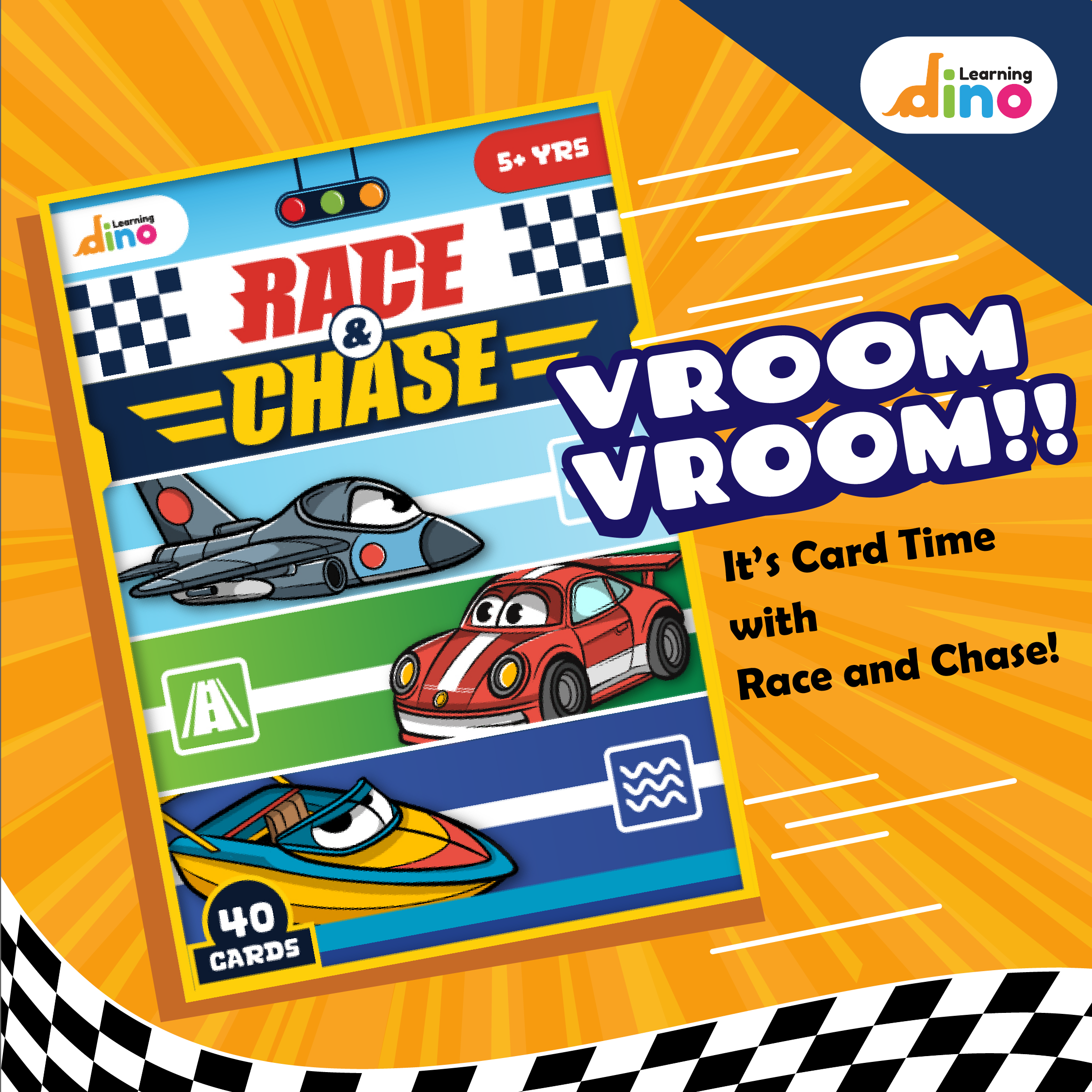 Race and Chase - Vehicles Trump Card Game For Kids