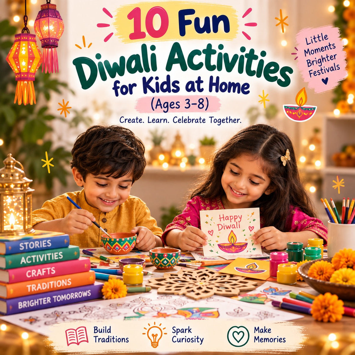 10 Fun Diwali Activities for Kids at Home (Ages 3–8)