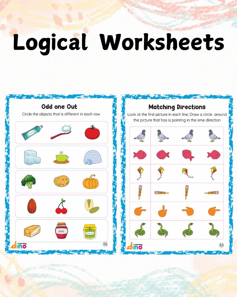 UKG and LKG worksheets combo – 128 Worksheets + Sticker Sheets (English, Maths, EVS)