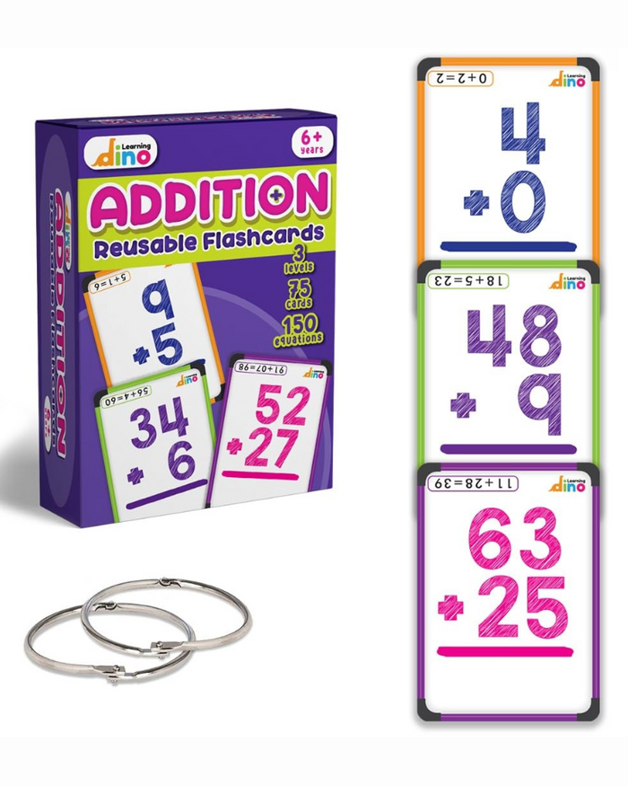 Math Flash Cards for Addition - 1st Grade, 2nd Grade, 3rd Grade Math