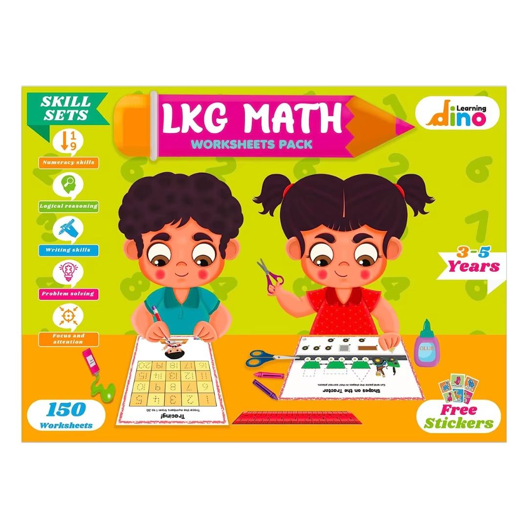 LKG Math Worksheets -150 Worksheets – Numbers, shapes, Sorting, Comparison, Classification and more