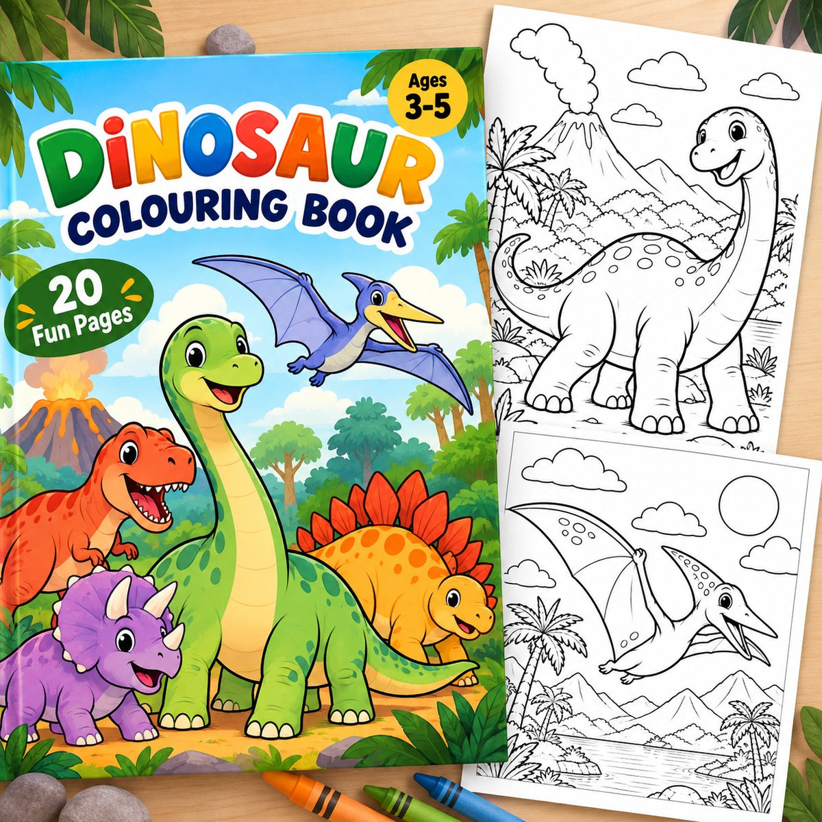 Dinosaur Colouring Book| Ages 3–5