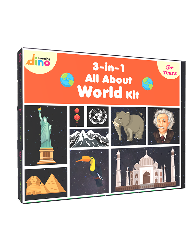3 in 1 All About World Kit | General Knowledge (GK) Kit For Kids (Ages