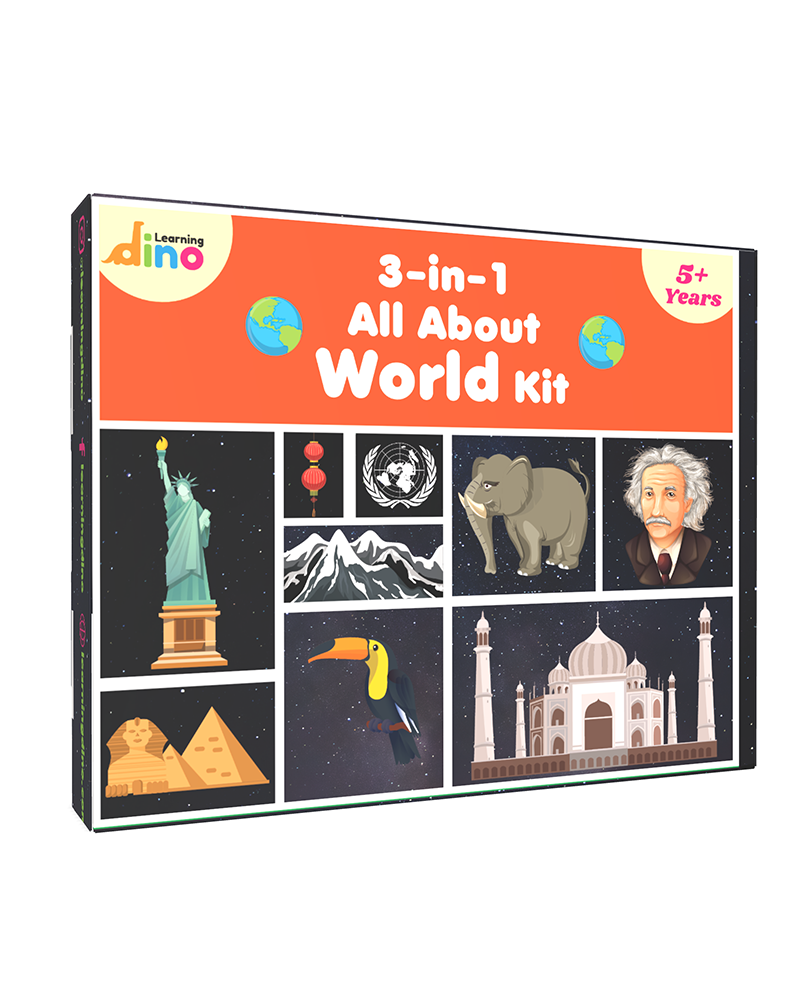 3 in 1 All About World Kit | General Knowledge (GK) Kit For Kids (Ages 5-10 years)